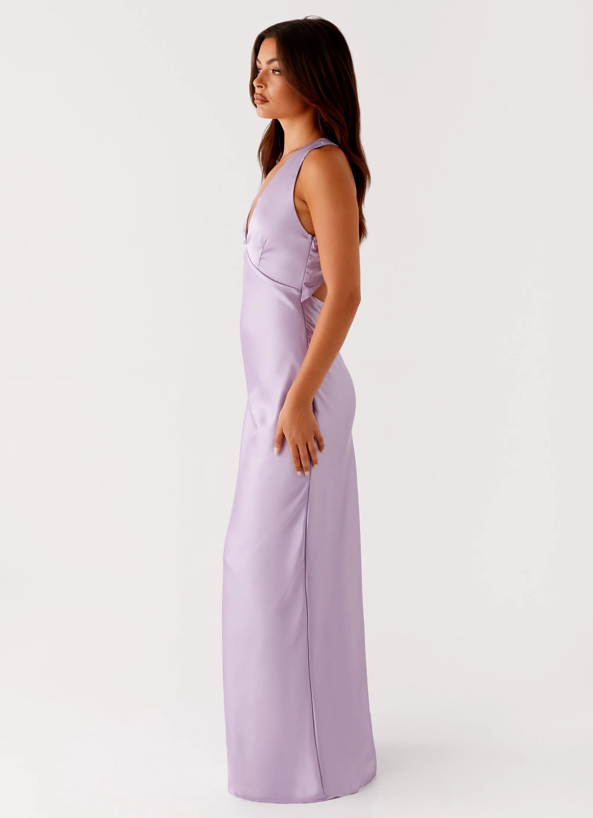 Button-Cuff Brody Maxi Dress - Lilac