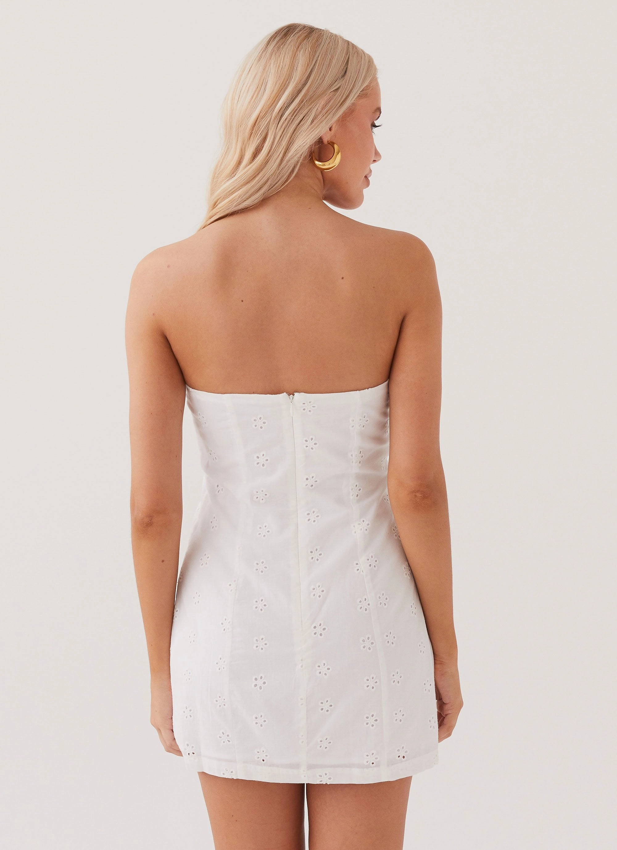 Subtle Look Bronwyn Broderie Mini Dress - White