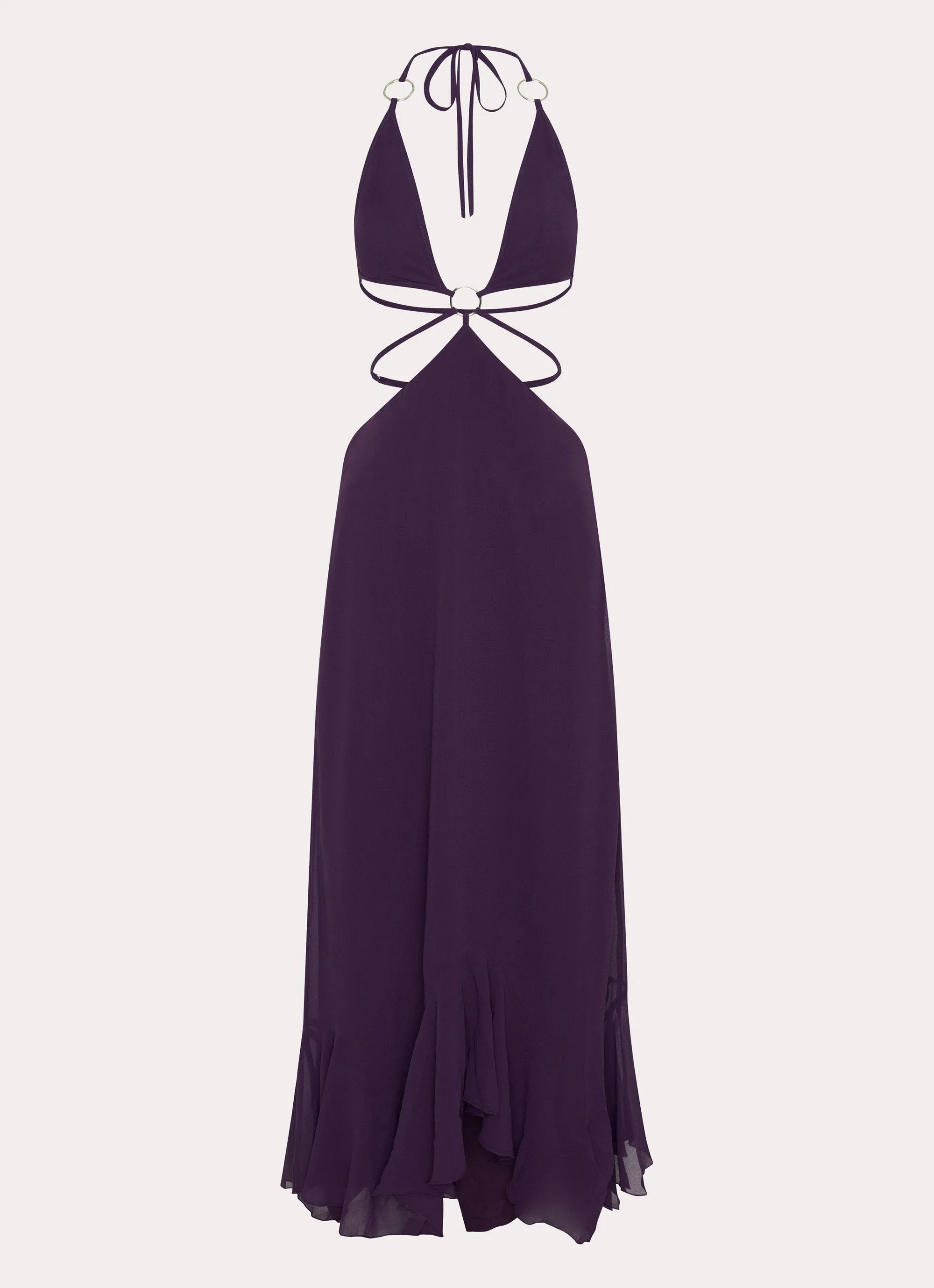 Bronx Halterneck Maxi Dress - Mulberry Music-Concert