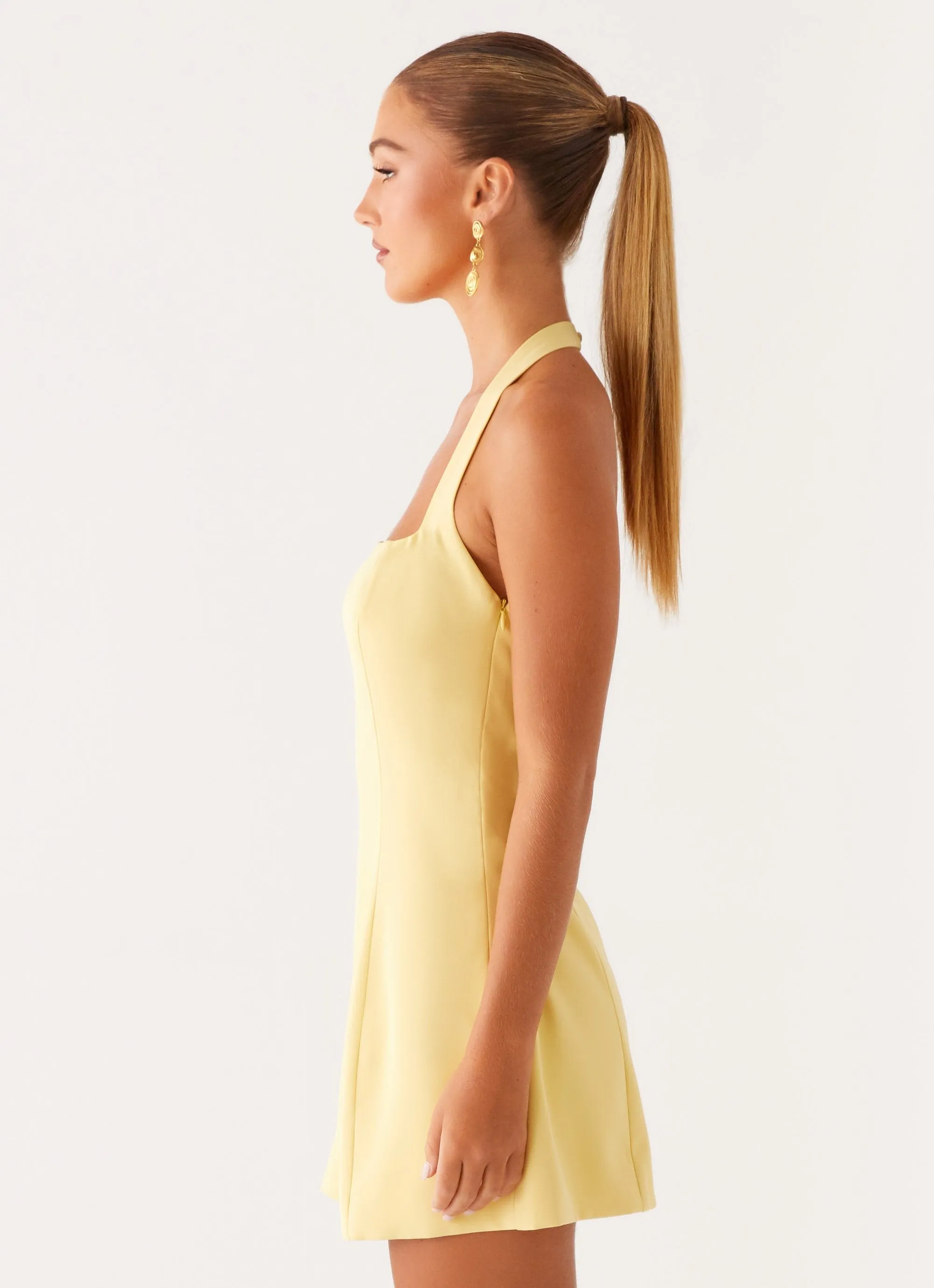 Remi Halter Mini Dress - Yellow Casual-Look
