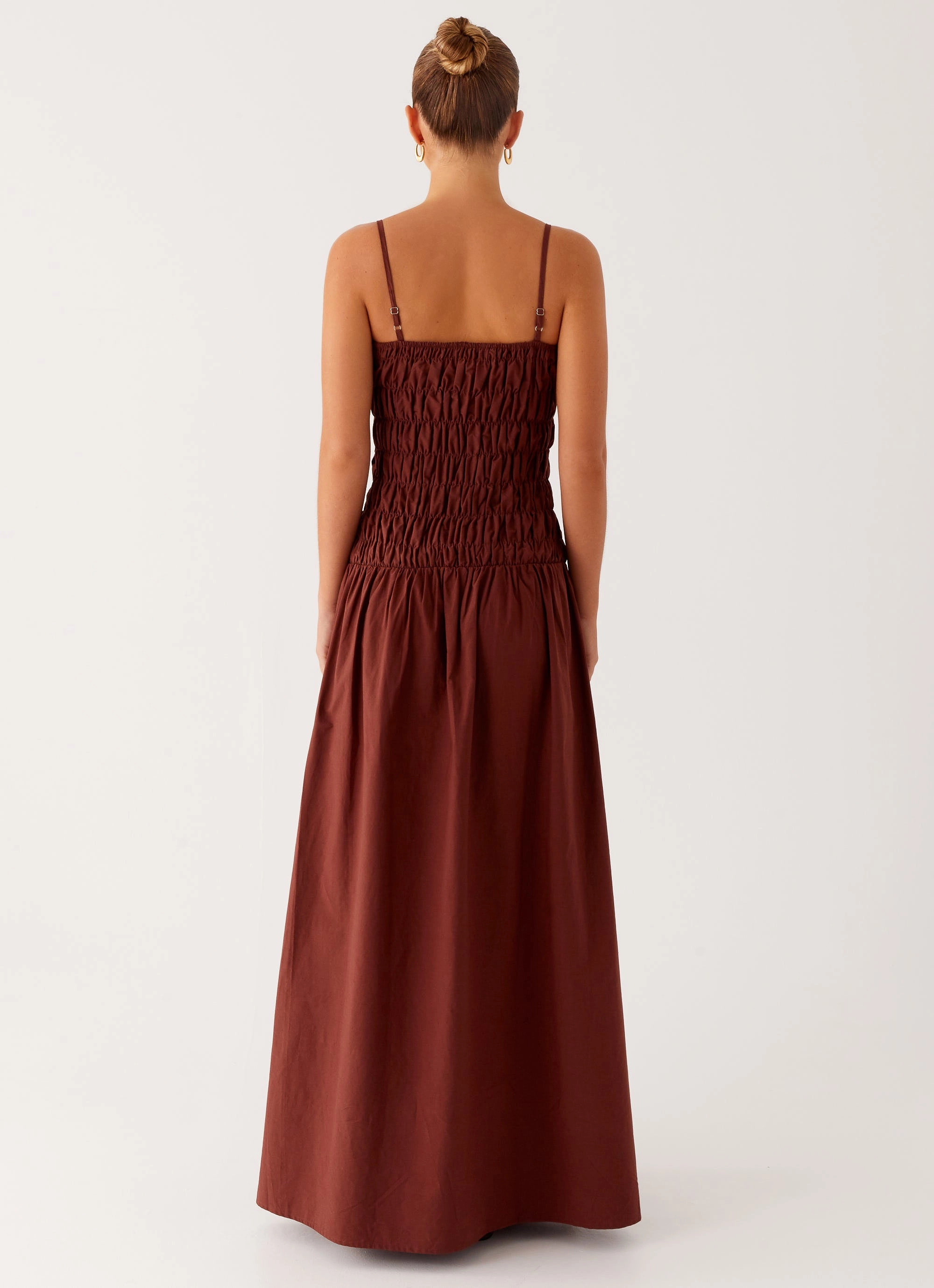 Brooke Maxi Dress - Chocolate Layered-Sleeve Movement Friendly
