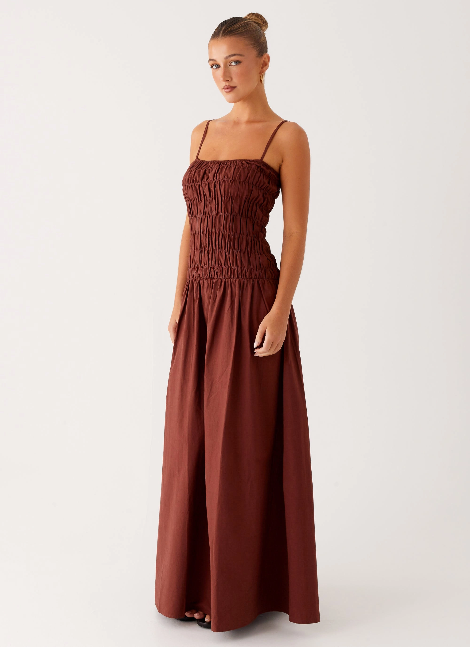 Polished Details Subtle Look Brooke Maxi Dress - Chocolate