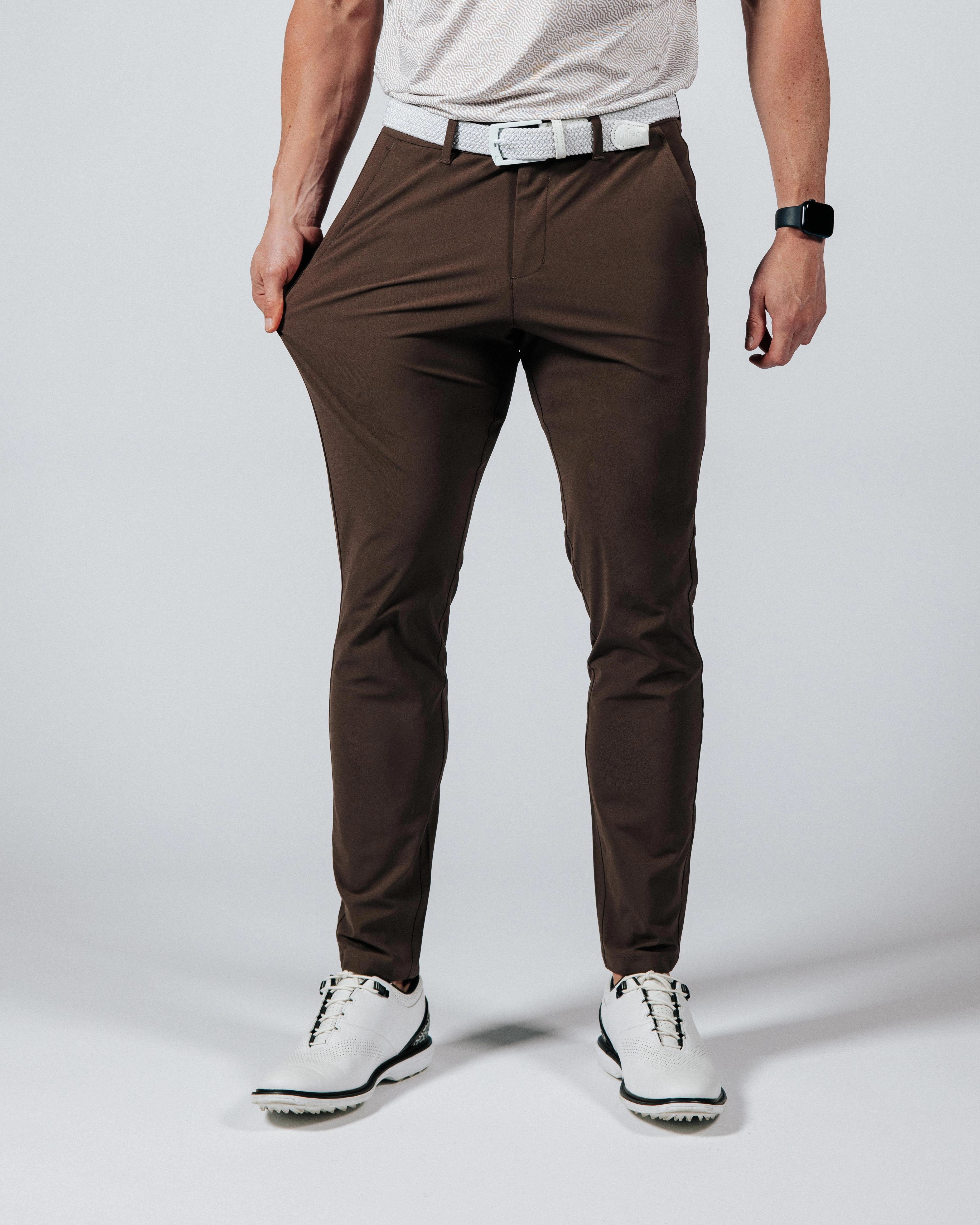 Brown Traditional Pants Double Stitched