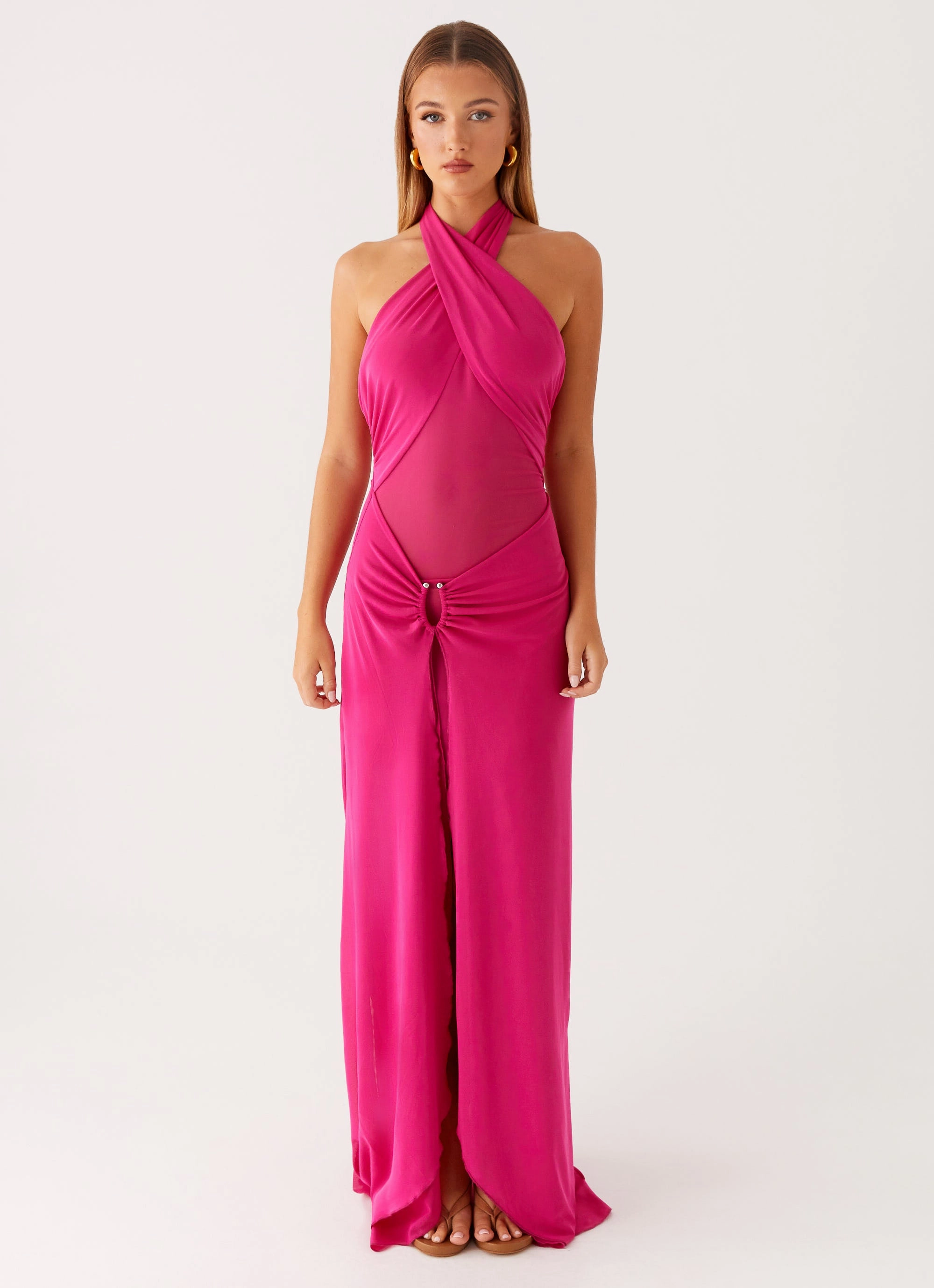Ericka Maxi Dress - Hot Pink Evening Look Modern and Feminine