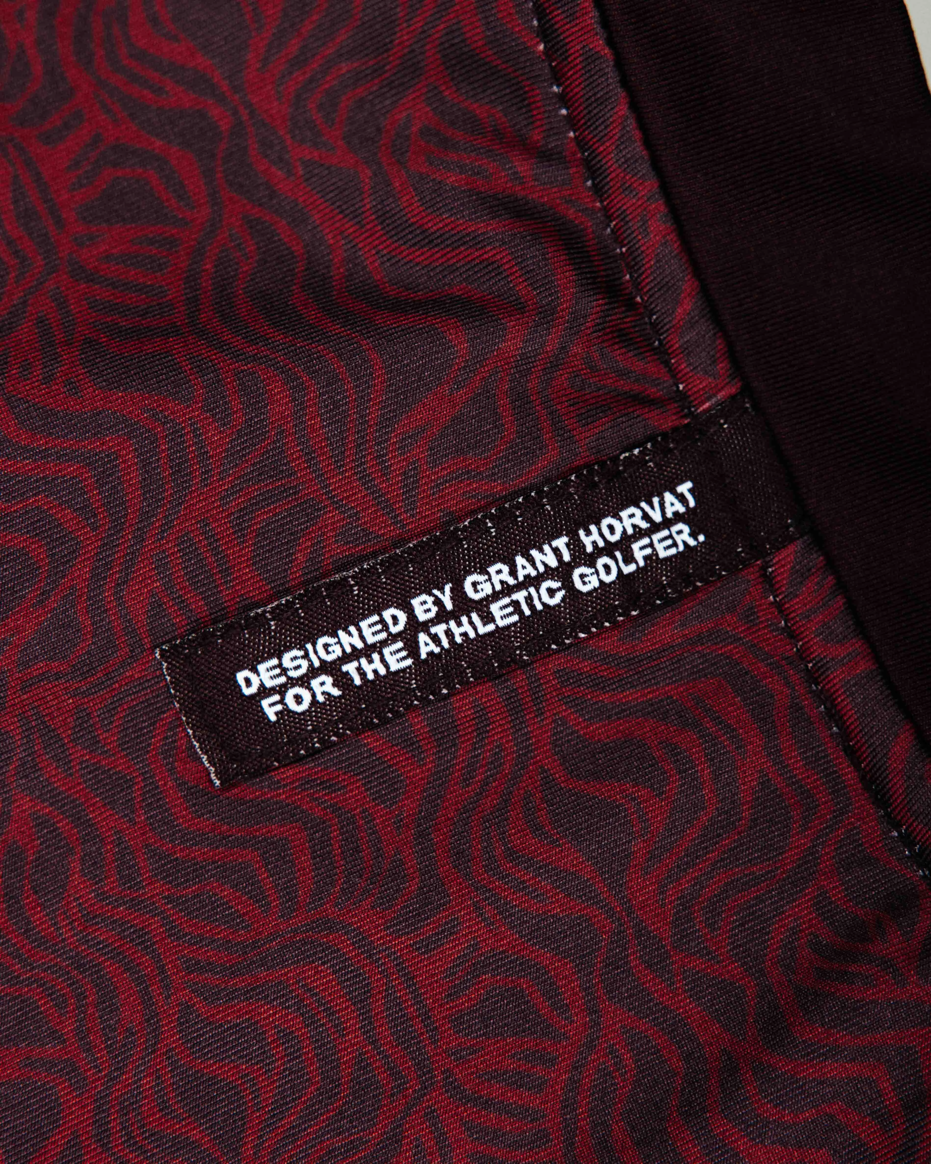 Grant Horvat Maroon Waves Blade Polo Lightweight Fabric