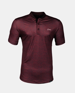 Reinforced Elbow Patches Stretchable Knit Grant Horvat Maroon Waves Blade Polo