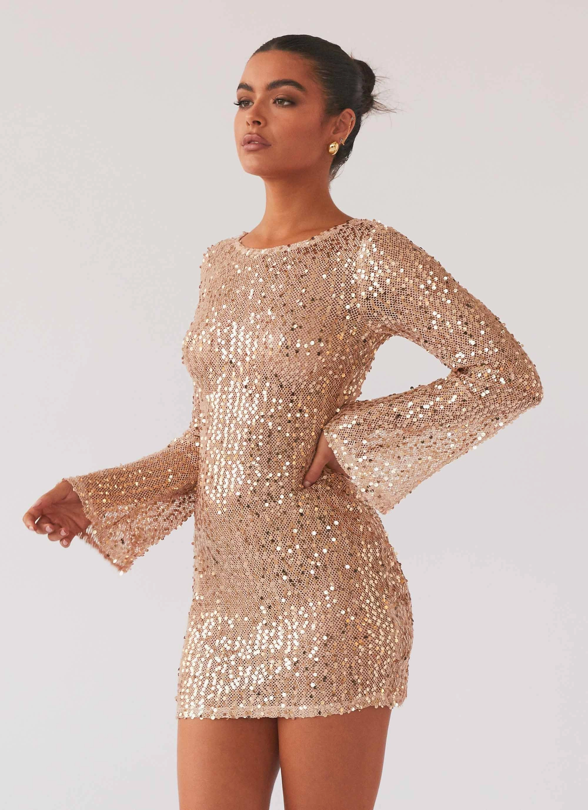 Mesmerize Mini Dress - Glisten Work Look Shine Finish