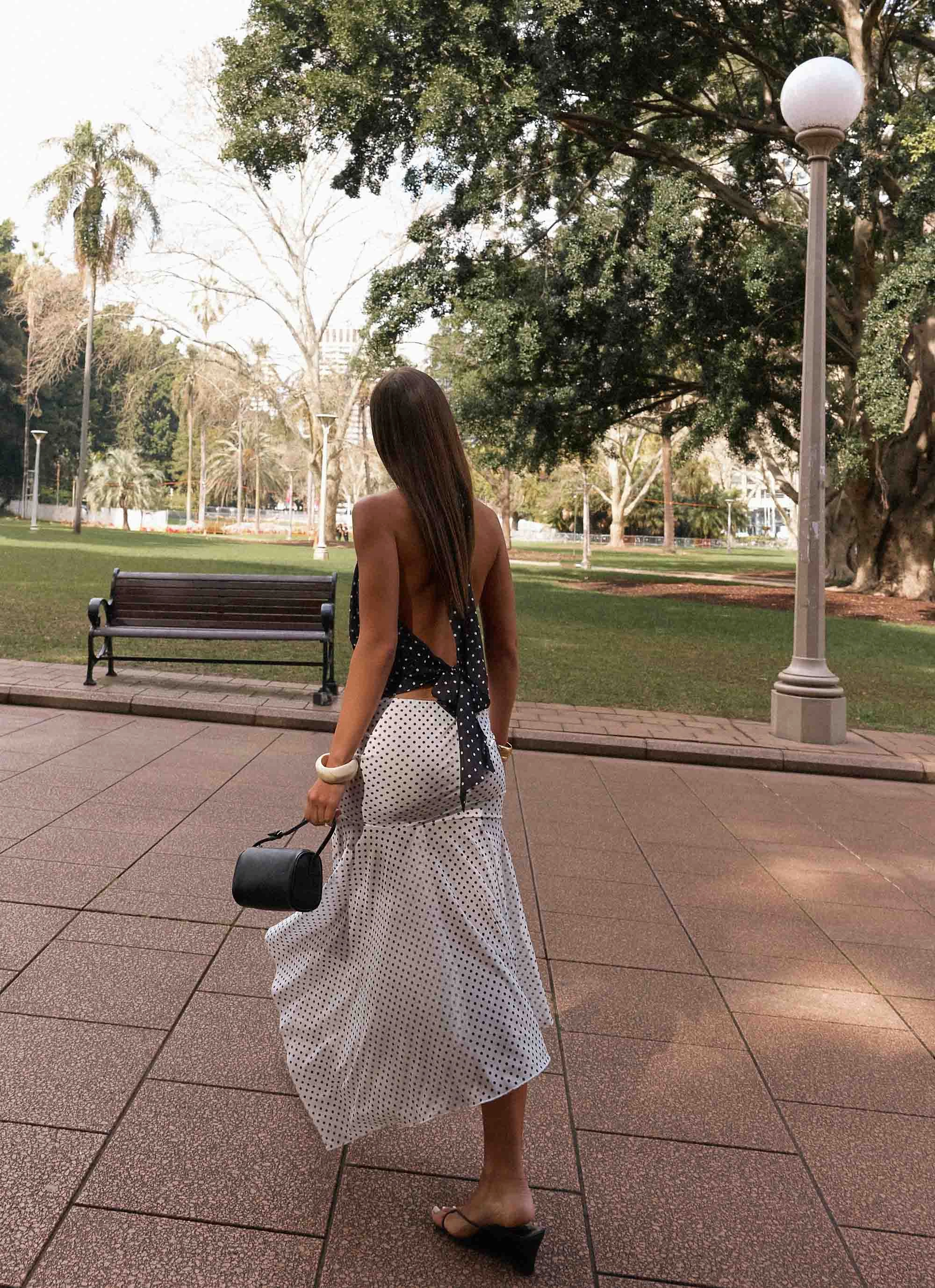 Sport Layer Buffy Maxi Skirt - White Polkadot