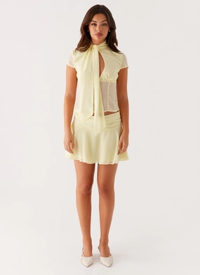 No Ride Fit Colby Mini Skirt - Lemon