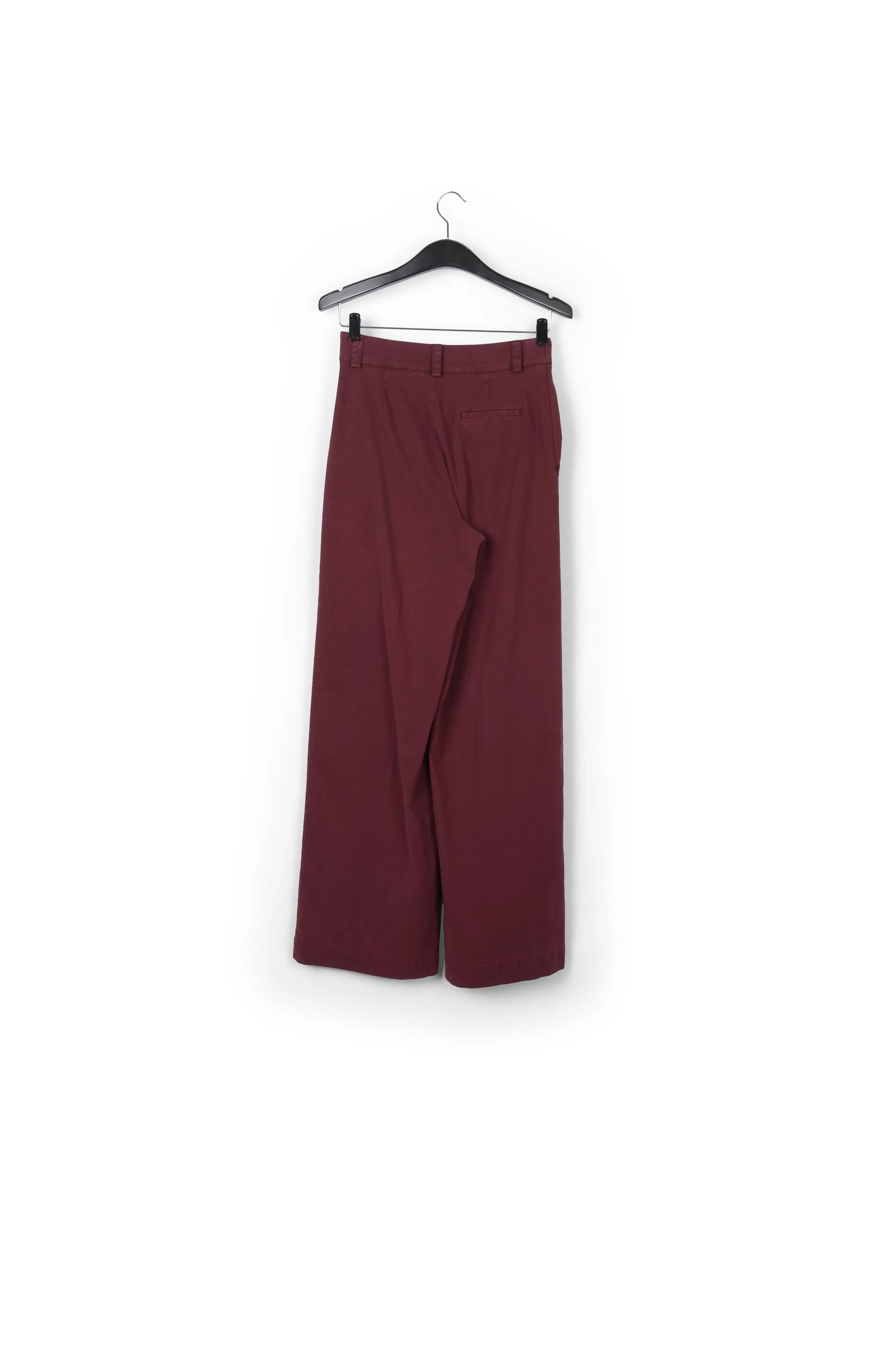 Burgundy straight-leg pants