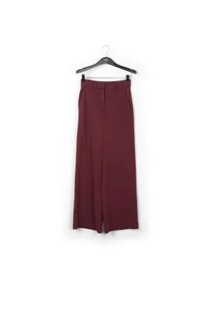 Burgundy straight-leg pants