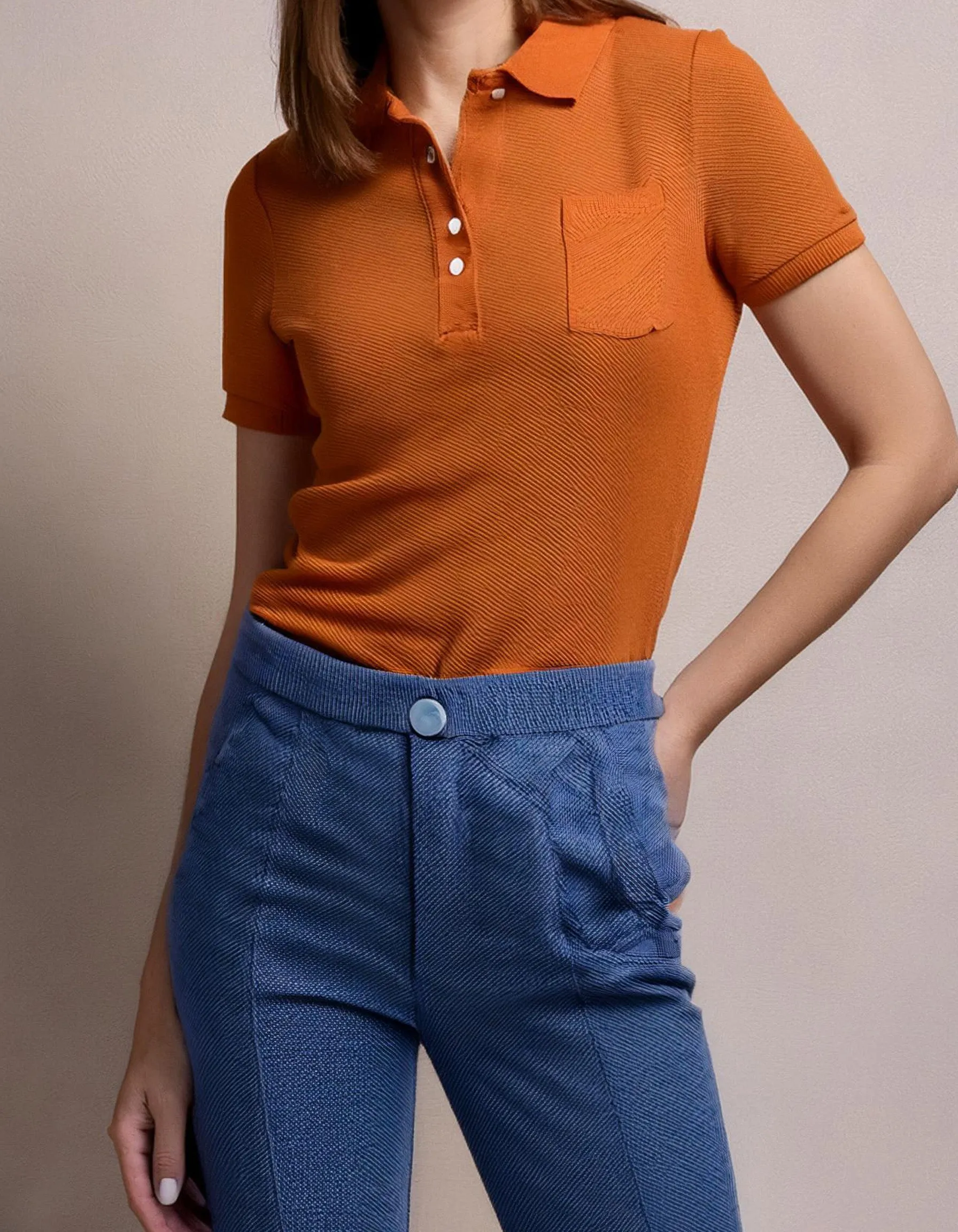 Burnt Orange Casual Polo Shirt