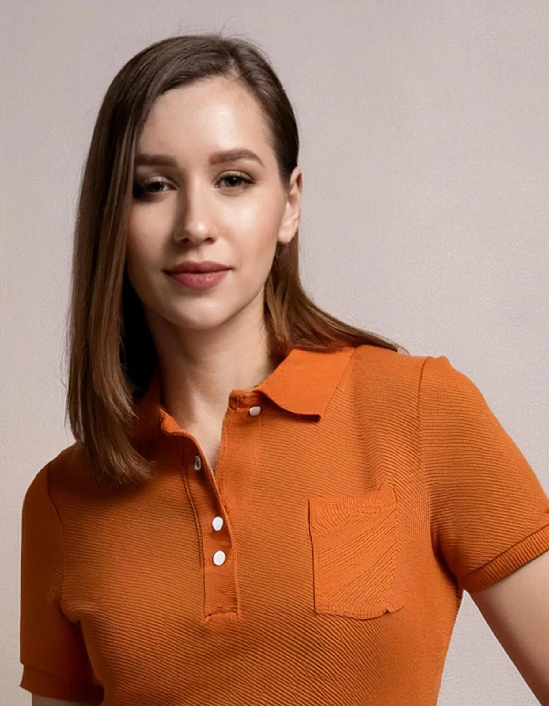 Burnt Orange Casual Polo Shirt