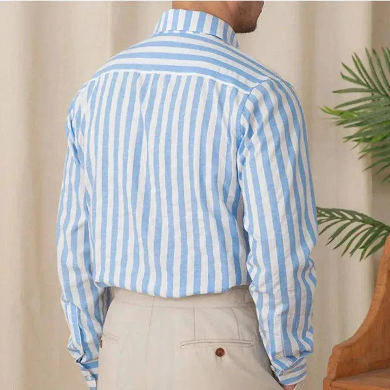 Business striped white summer shirt
