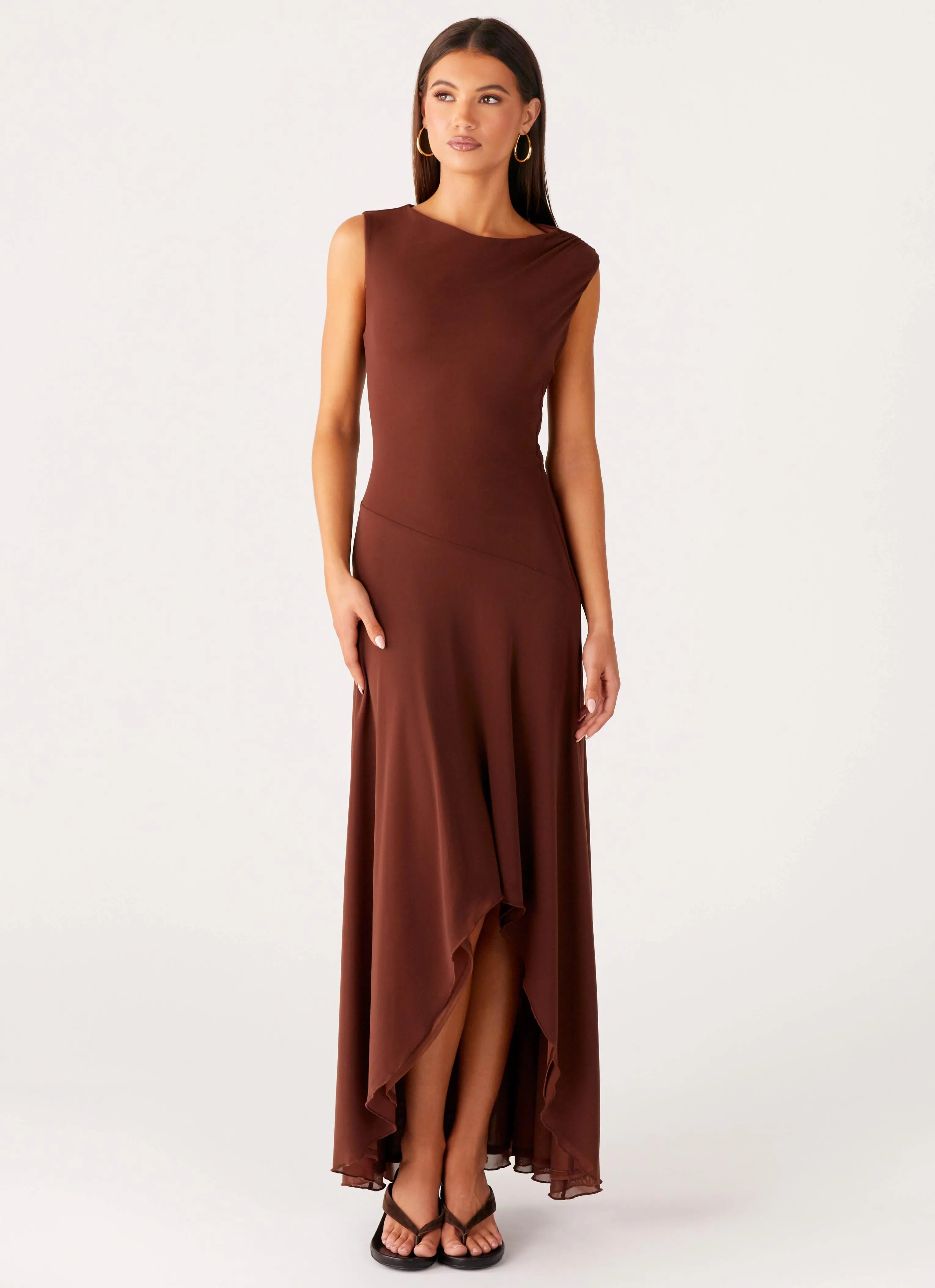 Bright Colors Danika Maxi Dress - Chocolate