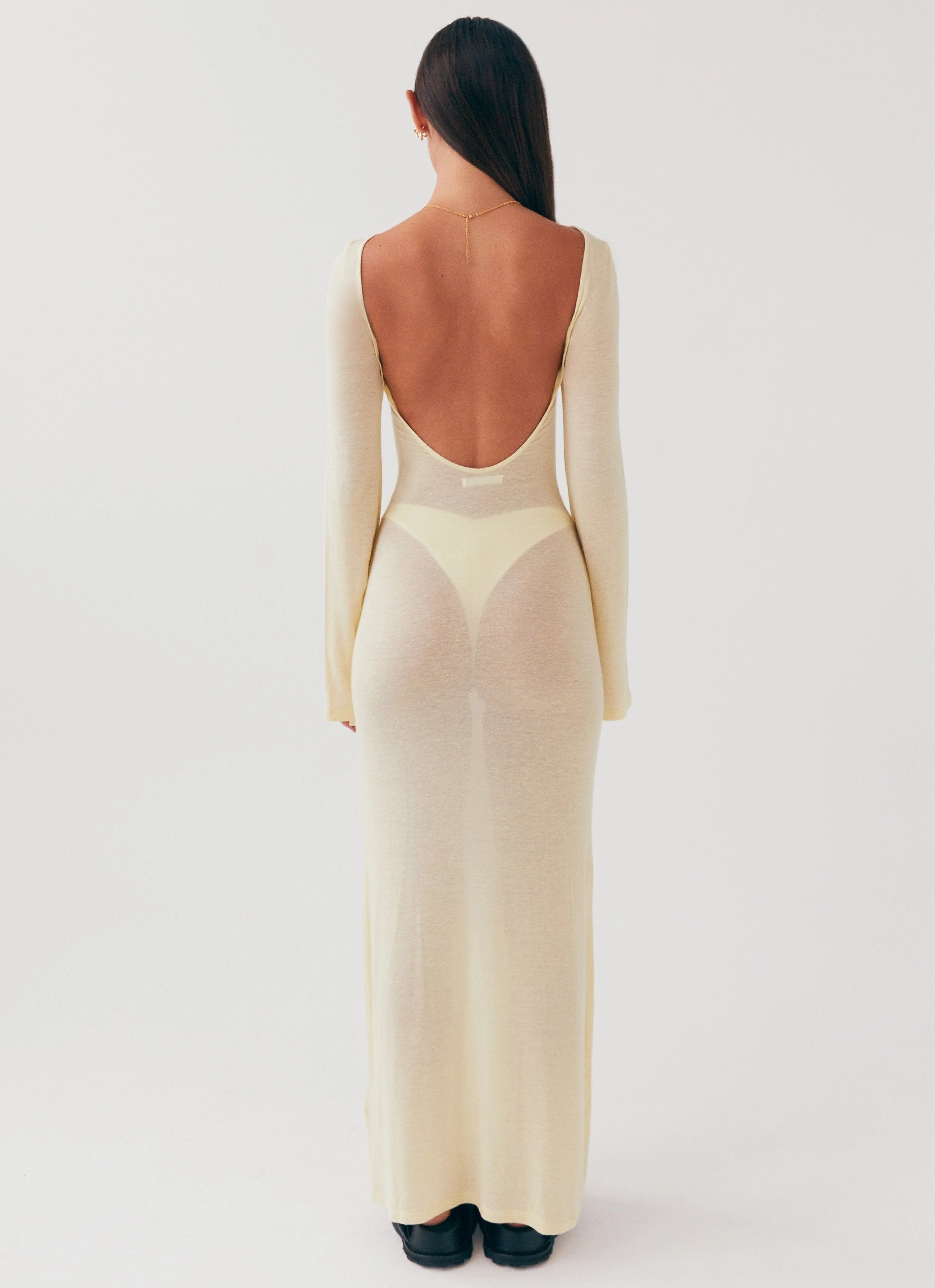 Olivia Long Sleeve Maxi Dress - Lemon Clean Fit