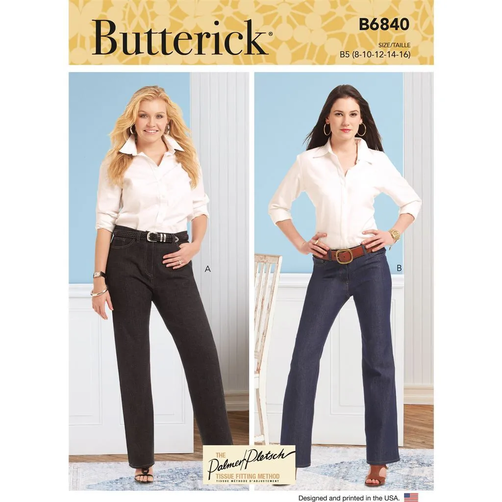 Butterick Pattern B6840 Misses' & Women's Straight-Leg or Boot Cut Jeans