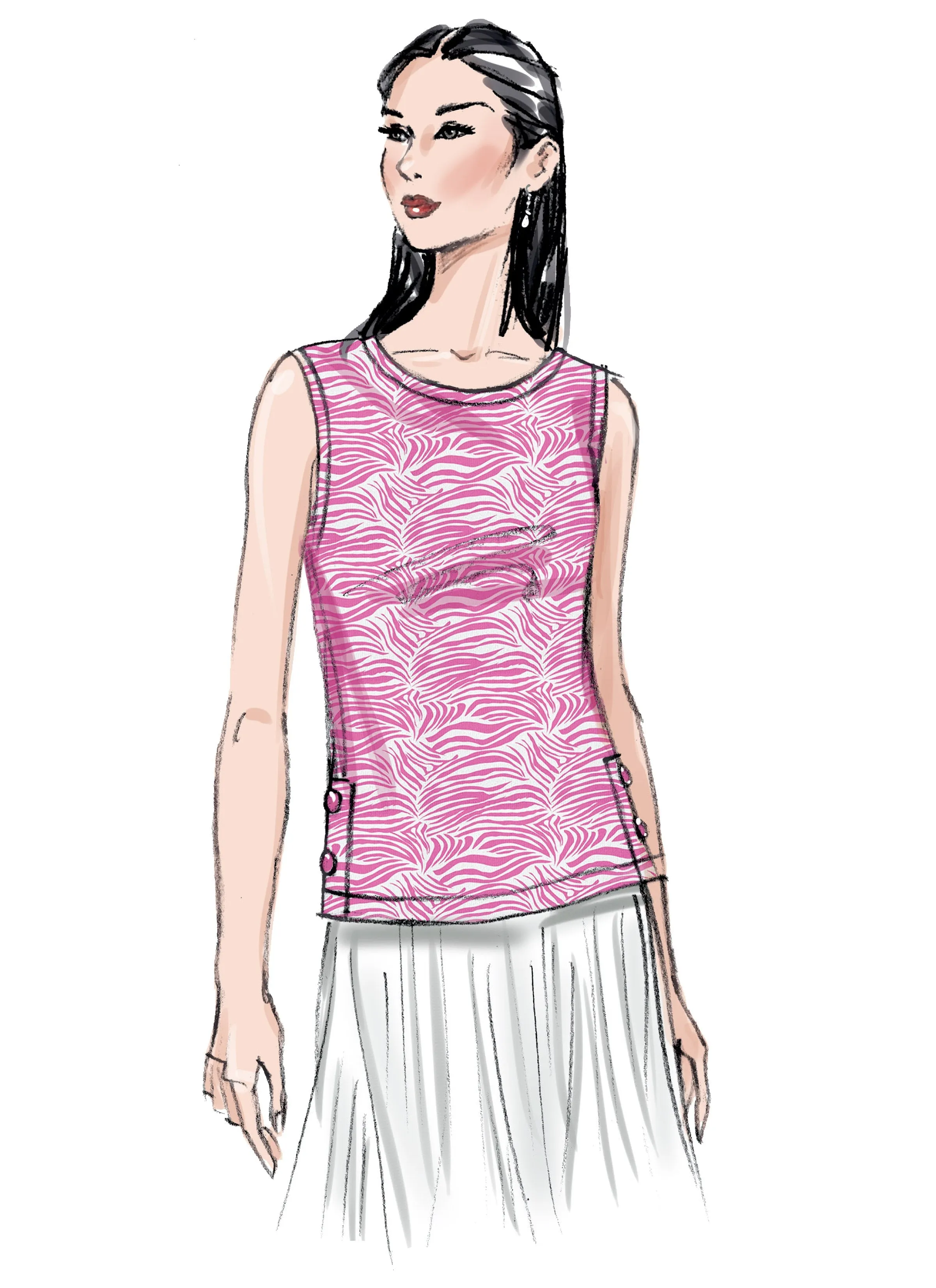 Butterick Pattern B6874 Misses' Knit Tops
