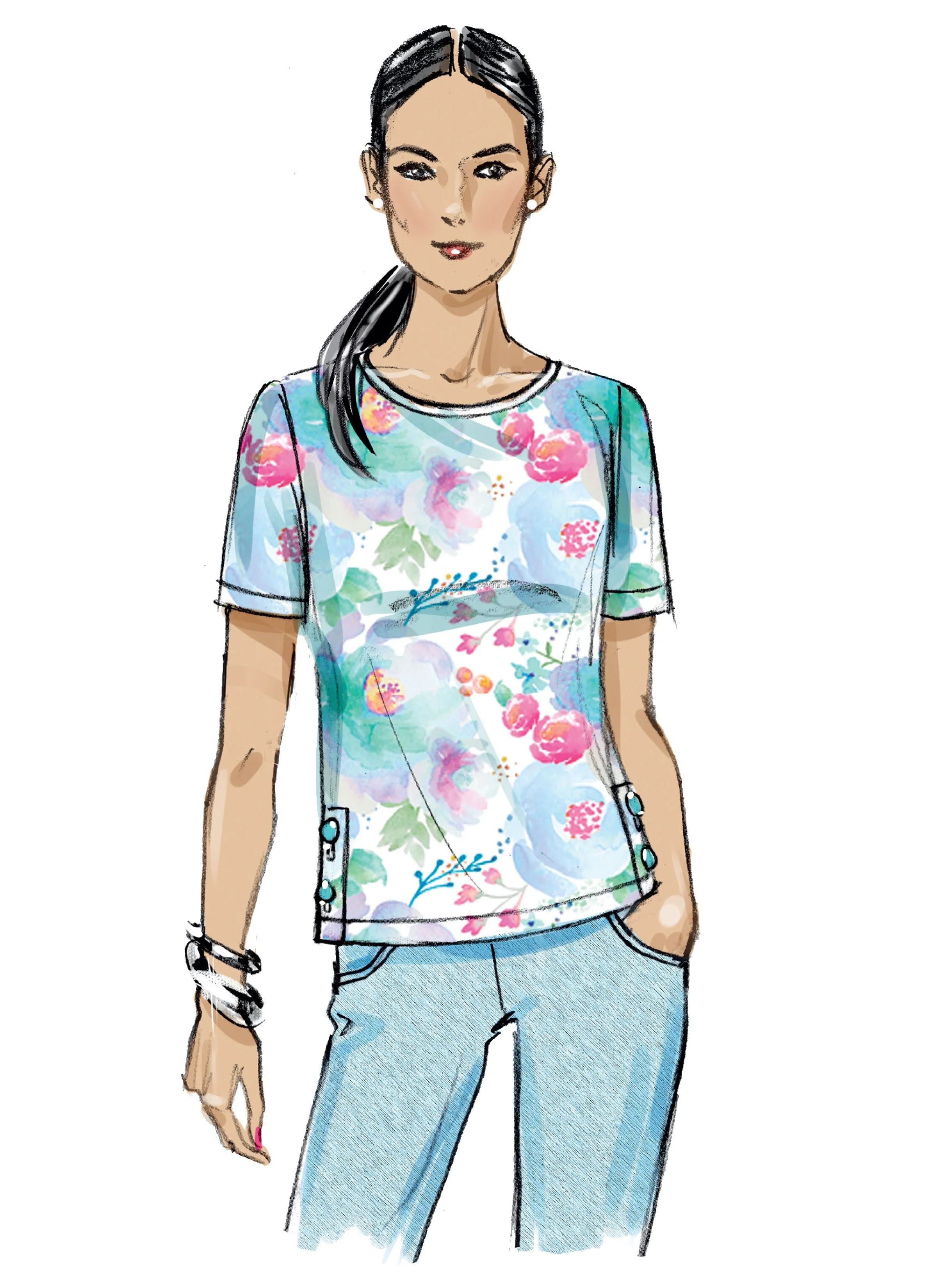 Butterick Pattern B6874 Misses' Knit Tops