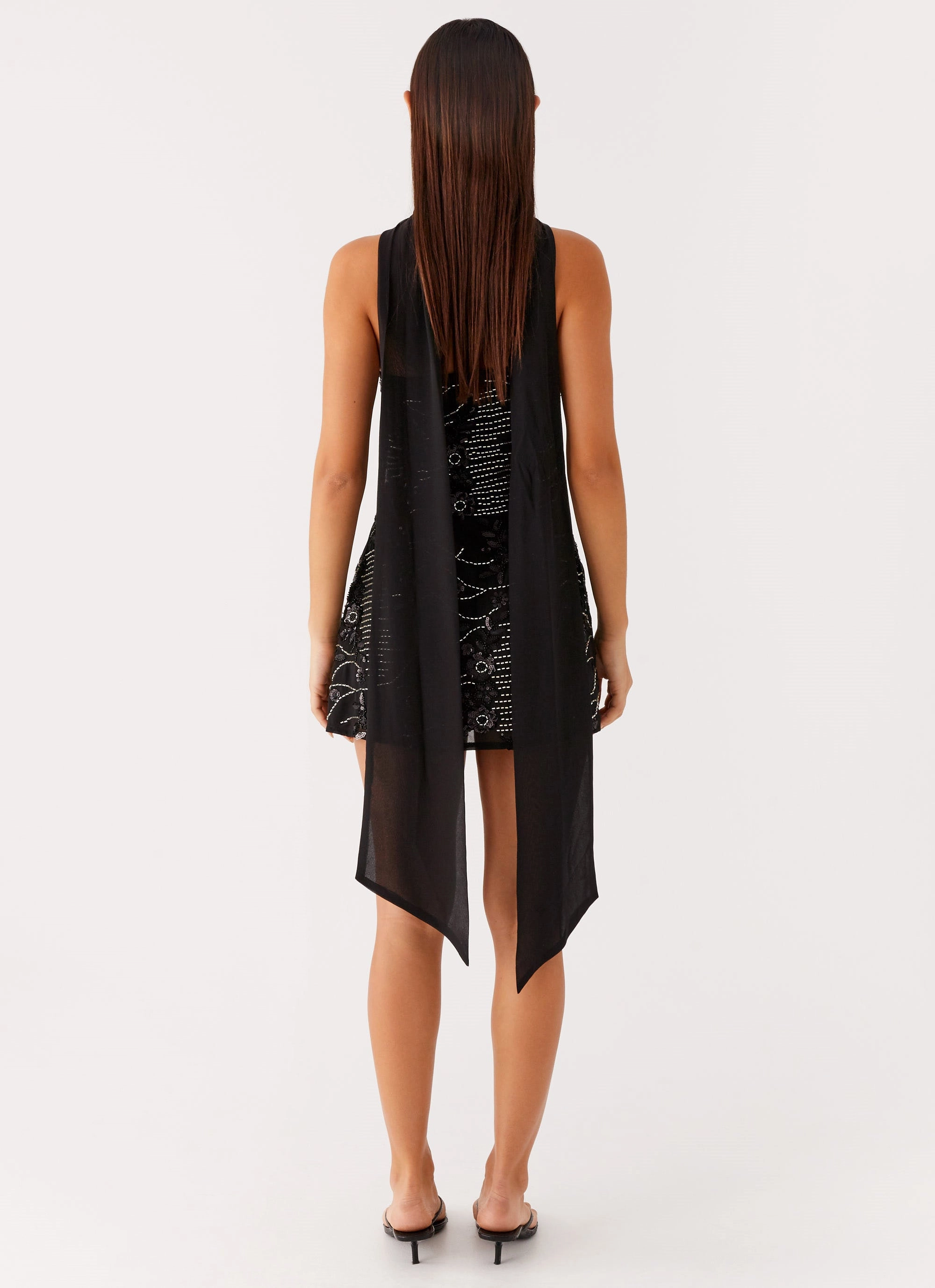 Youth Charm Mood Comfort Kiesha Strapless Scarf Mini Dress - Black