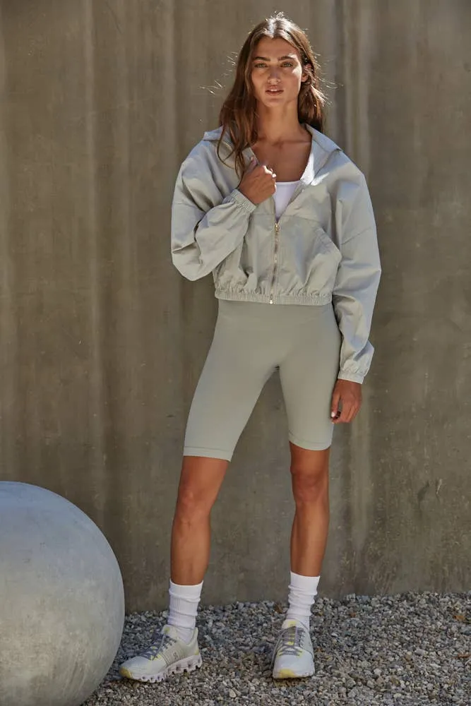 By Together Nylon Zip Up Jacket Top