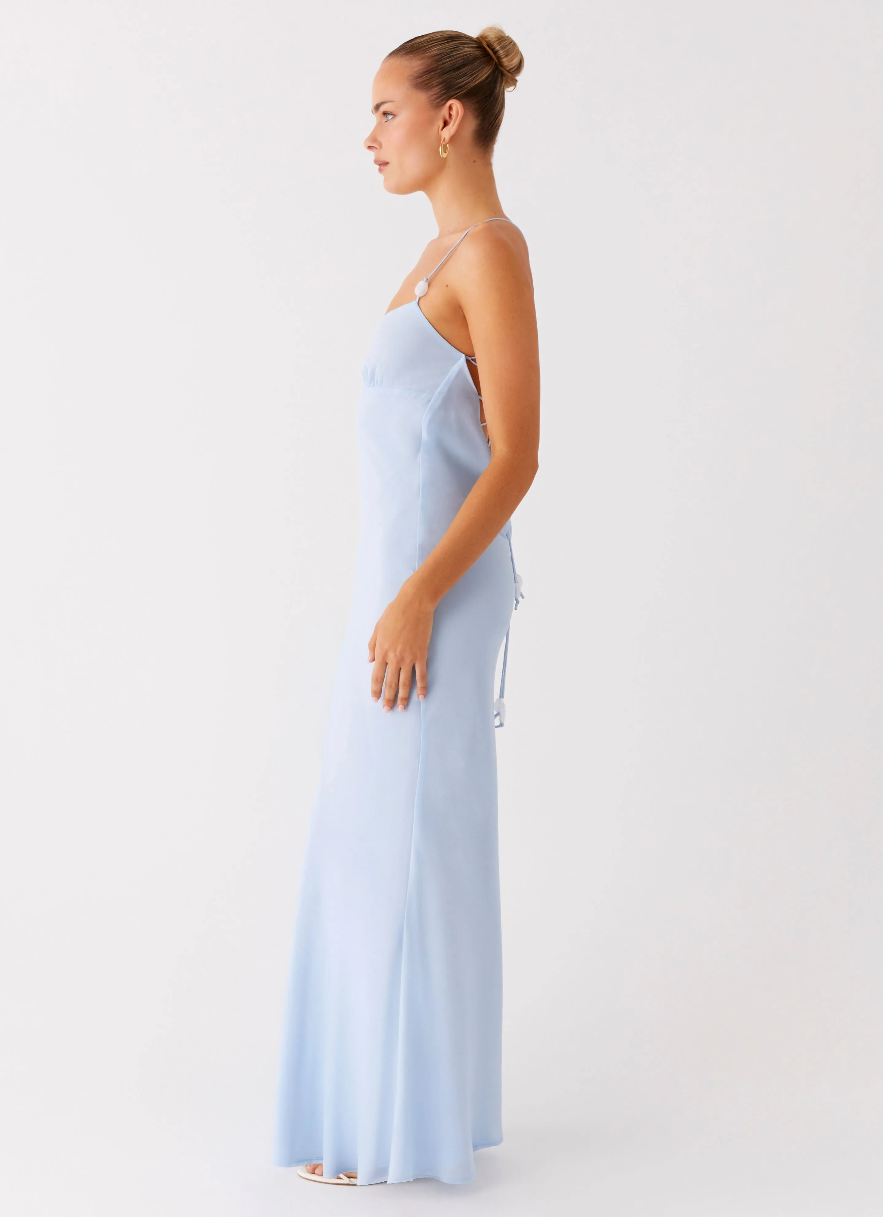 Timeless Design Light Rhythm Cabello Maxi Dress - Pale Blue