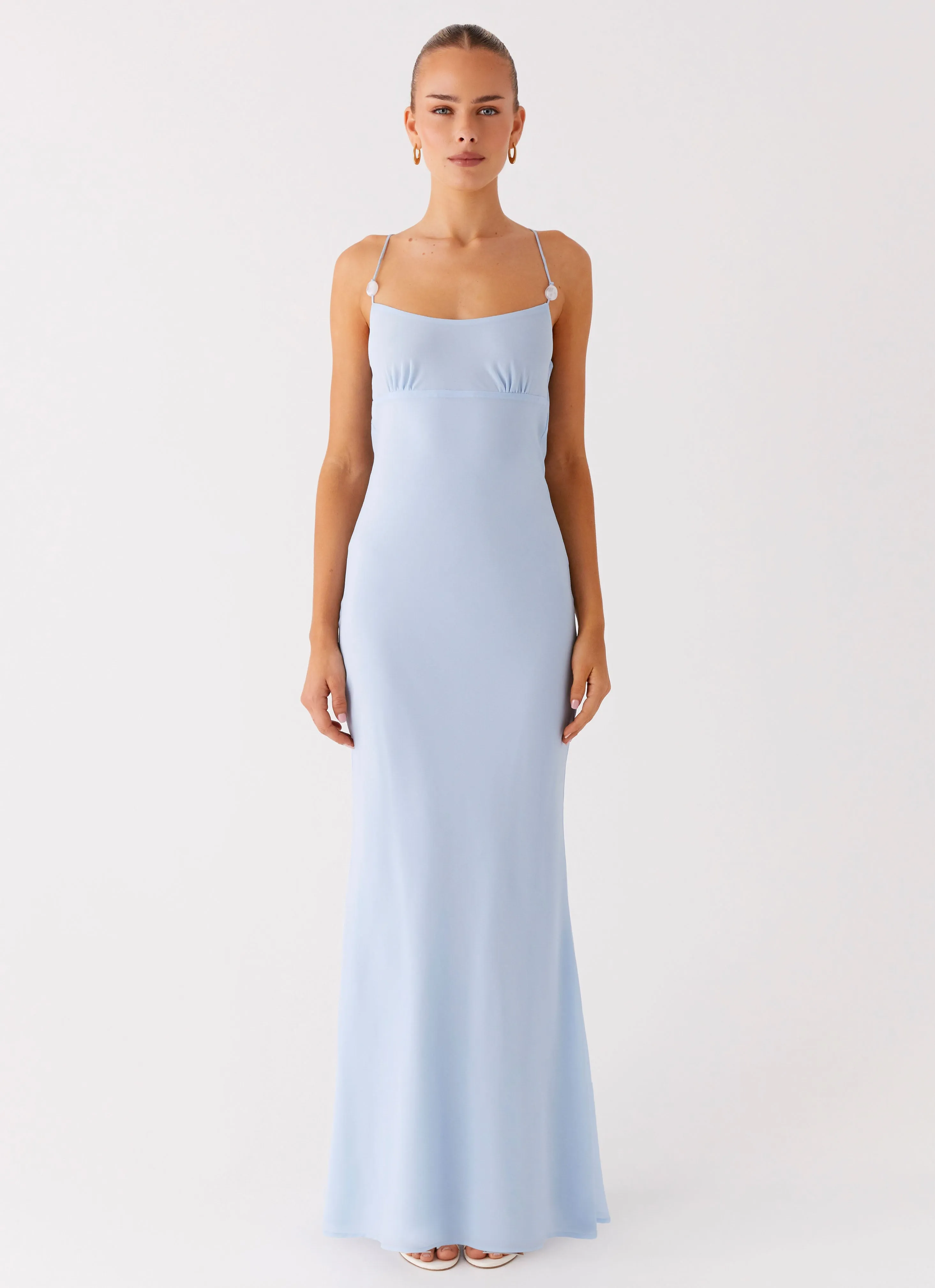 Cabello Maxi Dress - Pale Blue Layered Volume