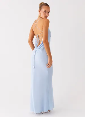 Cabello Maxi Dress - Pale Blue Curve-Enhancing