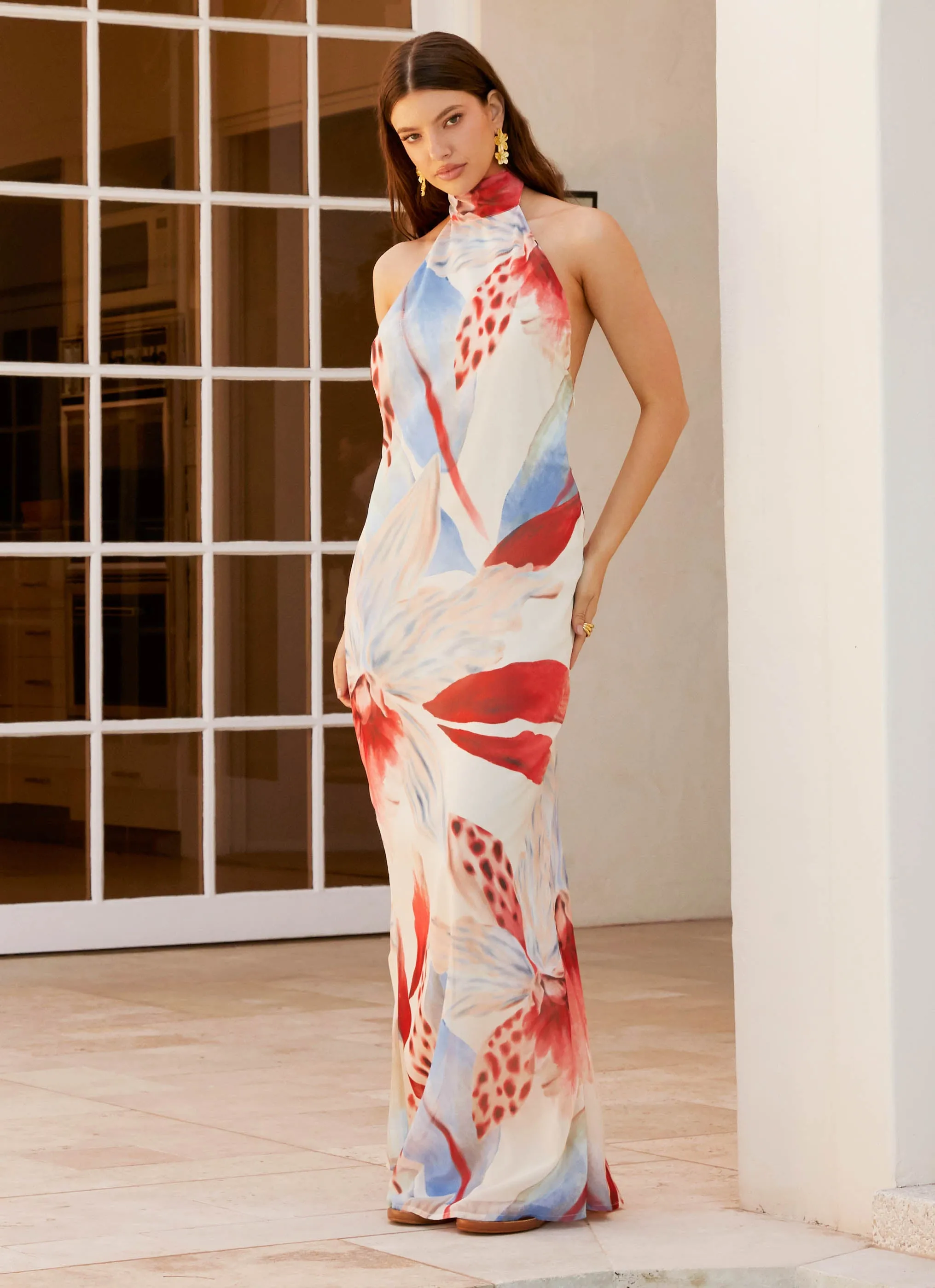 California Maxi Dress - Deep Sea Bloom Soft Fit Wear Casual Vibes