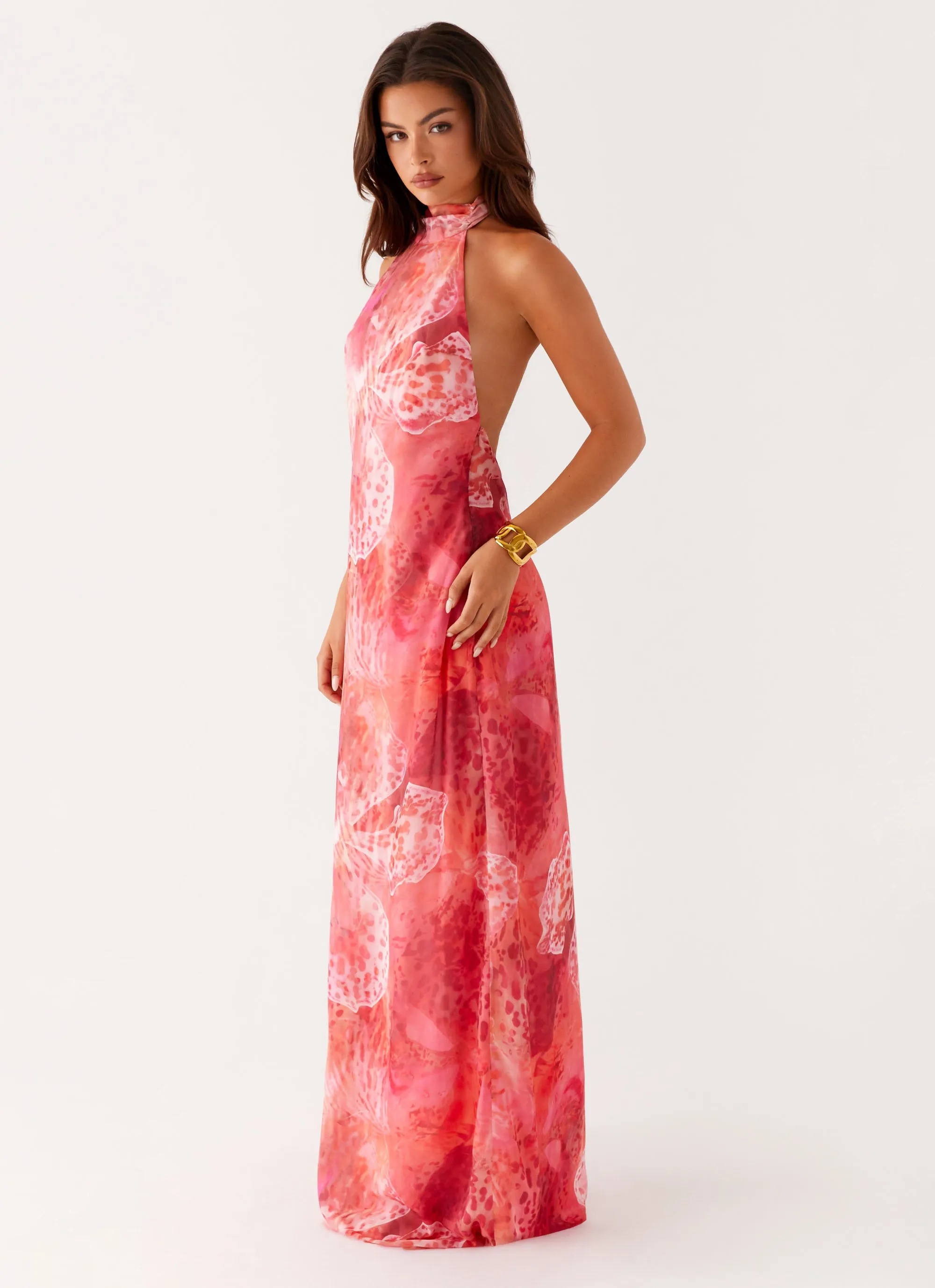 Chic Tone Clean Outline California Maxi Dress - Flamingo Fling