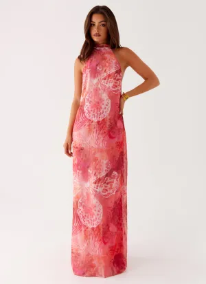 California Maxi Dress - Flamingo Fling Layered Look