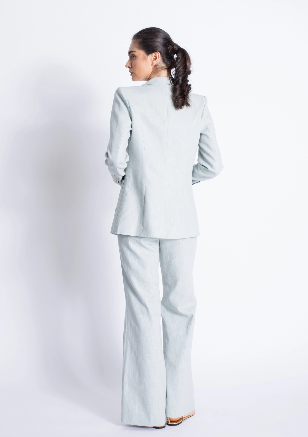 Caliz Linen Blazer Ribbed Hemline ThermalLining
