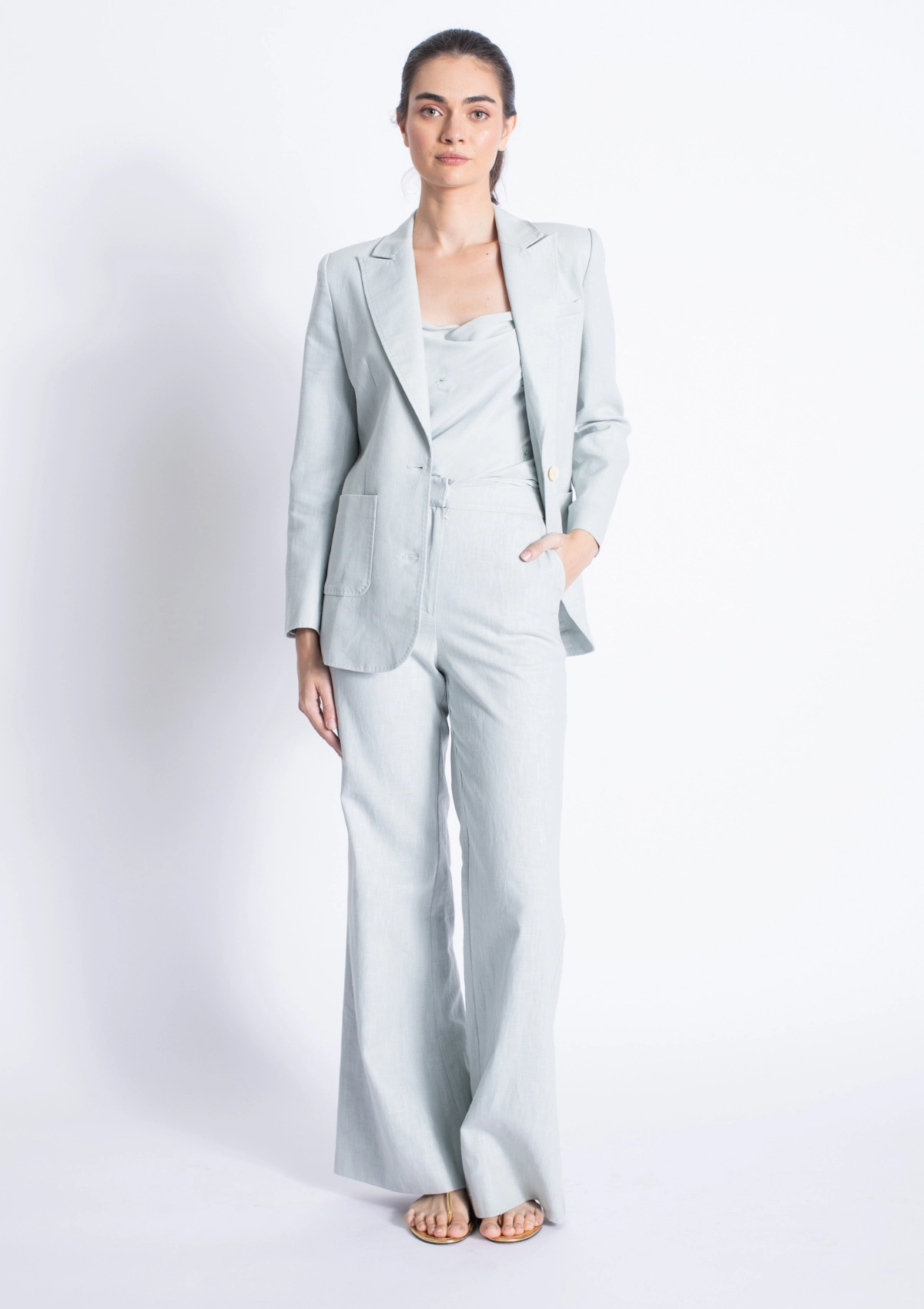 Caliz Linen Blazer Organic Cotton Fiber BondedShoulder