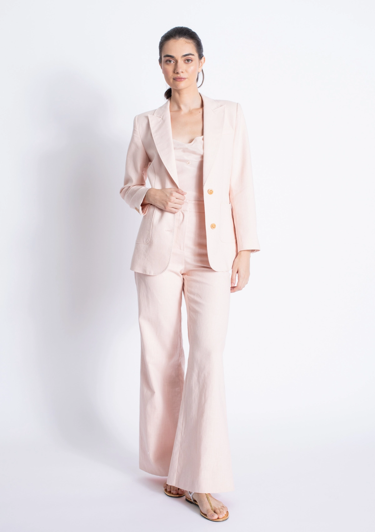 Caliz Linen Blazer Zero Waste Cut Pattern FadeResistant Finish