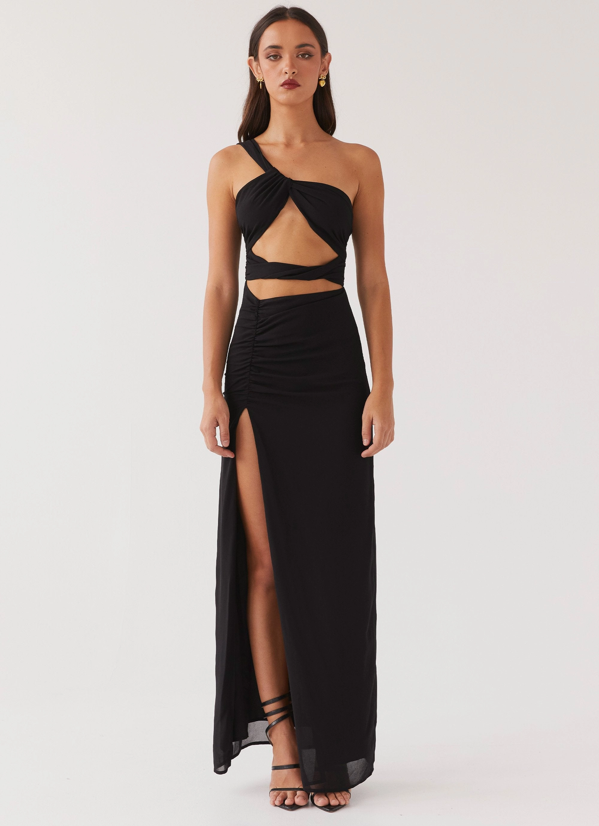 Cute Touch Fluid Shape Calling On You Maxi Dress - Black