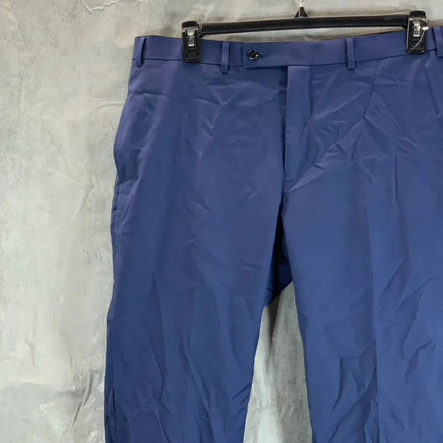 CALVIN KLEIN Men's Blue Infinite Stretch Slim-Fit Wool Dress Pants SZ 38X30