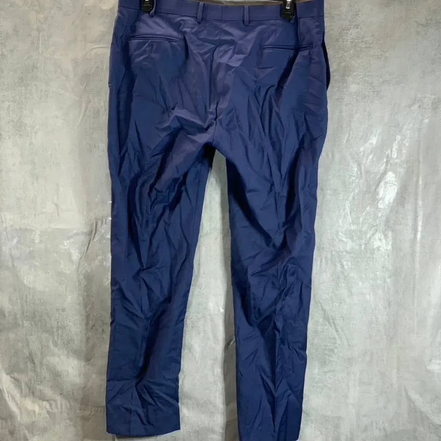 CALVIN KLEIN Men's Blue Infinite Stretch Slim-Fit Wool Dress Pants SZ 38X30