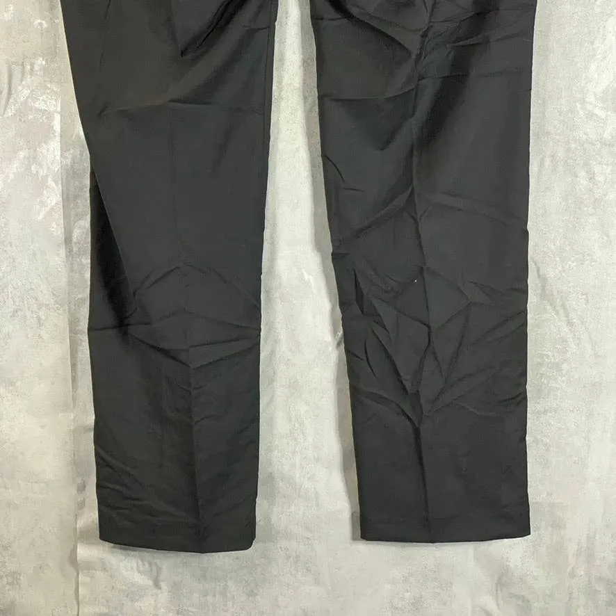 CALVIN KLEIN Men's Solid Black Slim-Fit Flat Front Dress Pants SZ 32X30