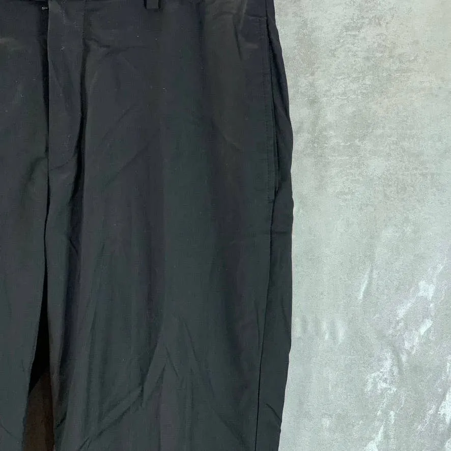 CALVIN KLEIN Men's Solid Black Slim-Fit Flat Front Dress Pants SZ 32X30