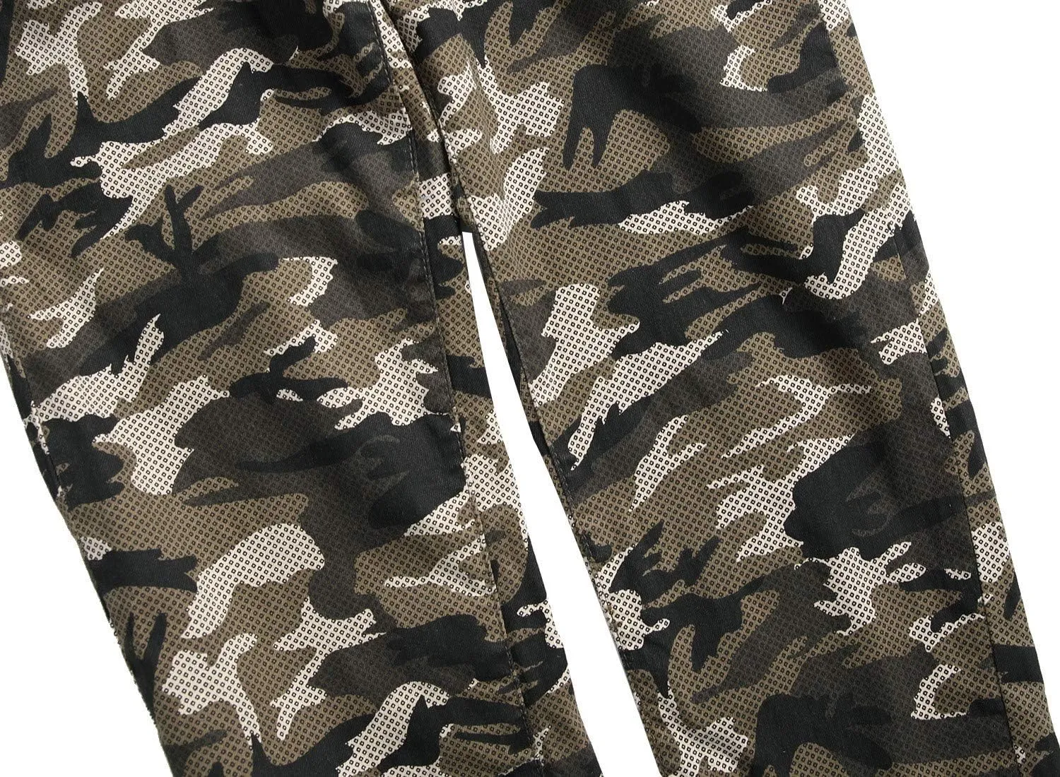 Camo Denim Jeans for Men Moto Biker Slim fit Stretch Jeans Camouflage Skinny Cargo Pants Military Army Combat Pants