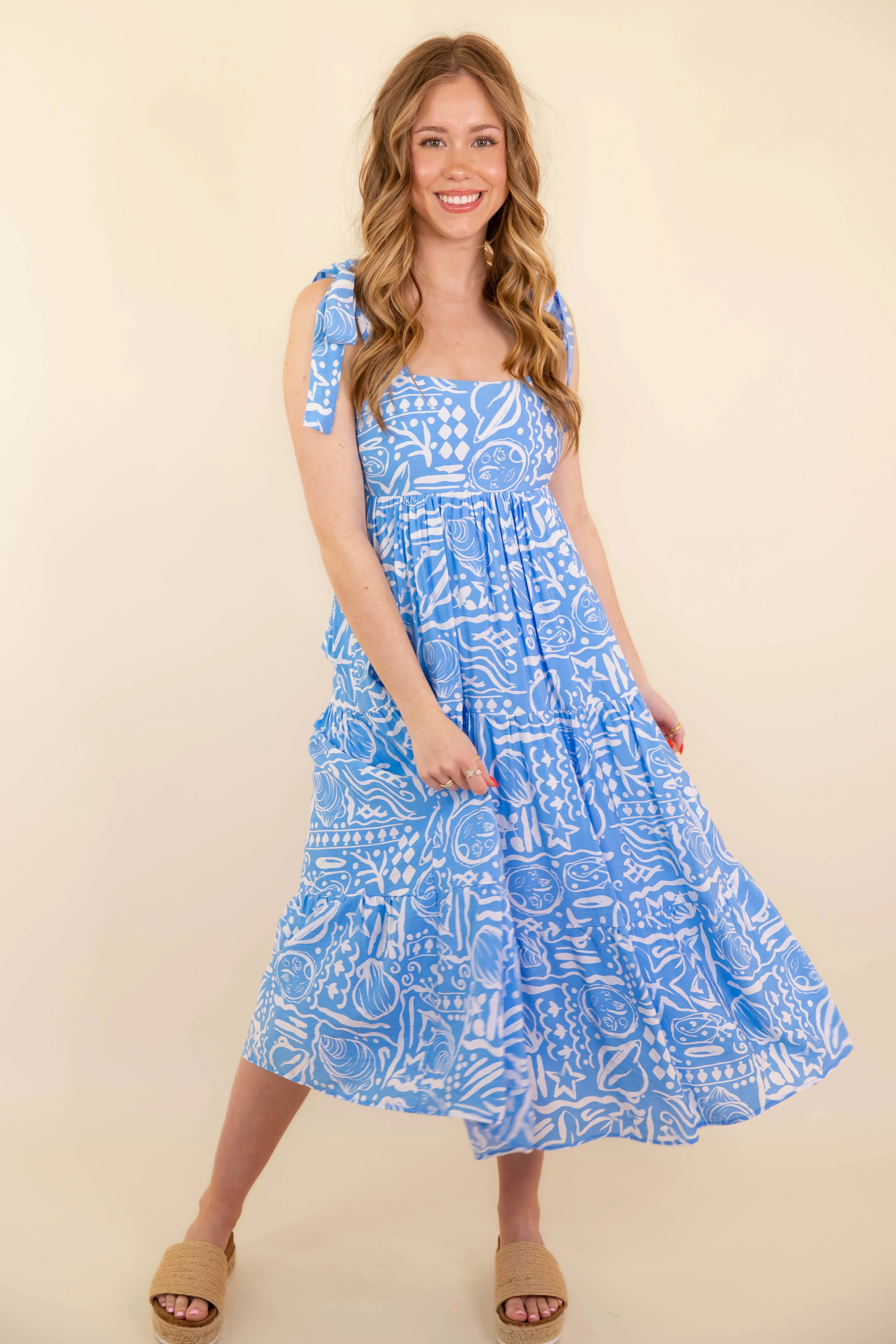 Bow Soft Reconnect With You Midi Dress