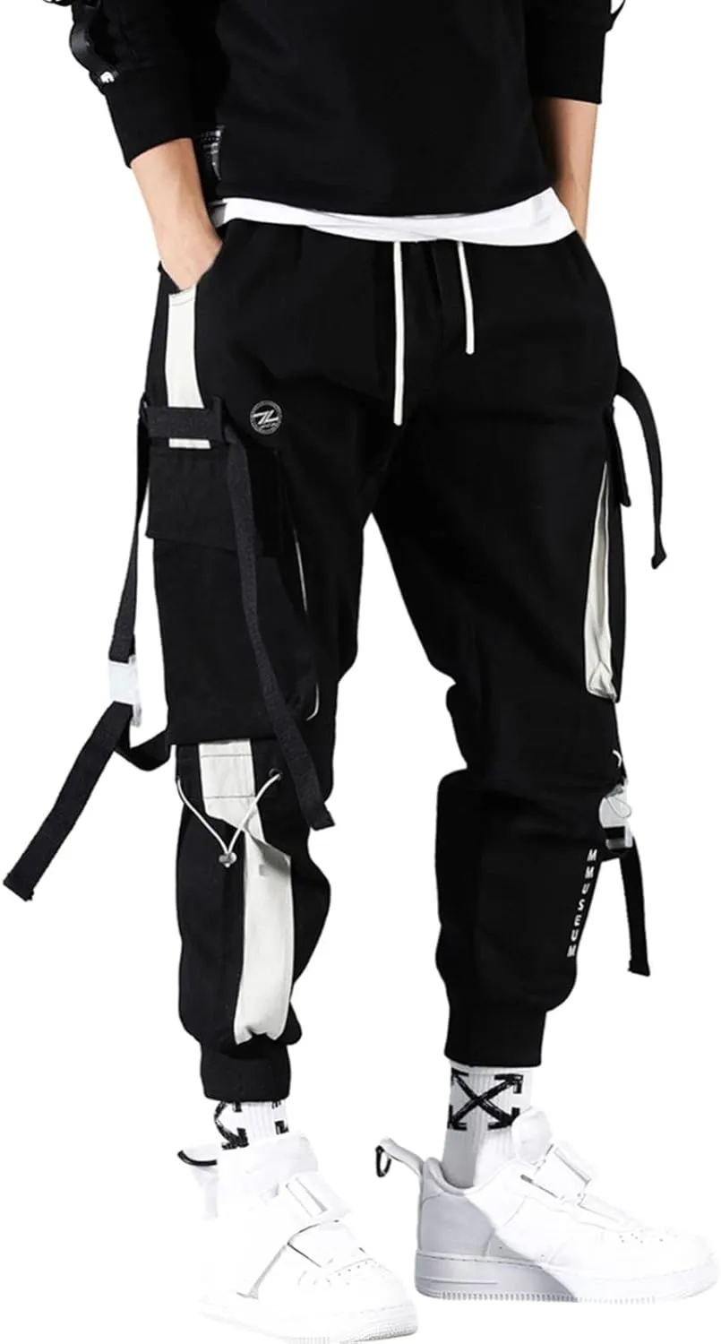 Cargo Pants for Men Big and Tall Open Bottom Straight Leg Loose Fit Baggy Athletic Jogger Pant Men's Jogger Sweatpant