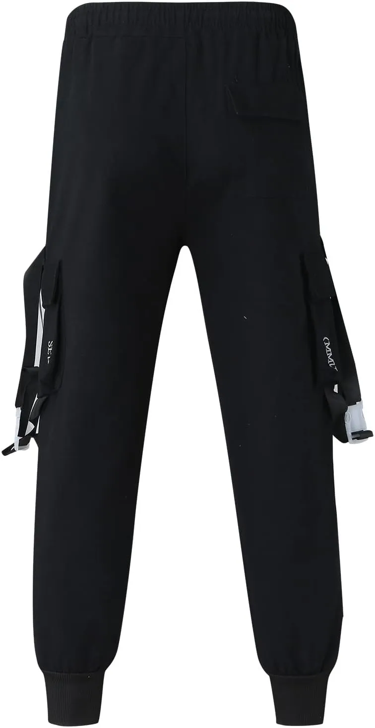 Cargo Pants for Men Big and Tall Open Bottom Straight Leg Loose Fit Baggy Athletic Jogger Pant Men's Jogger Sweatpant