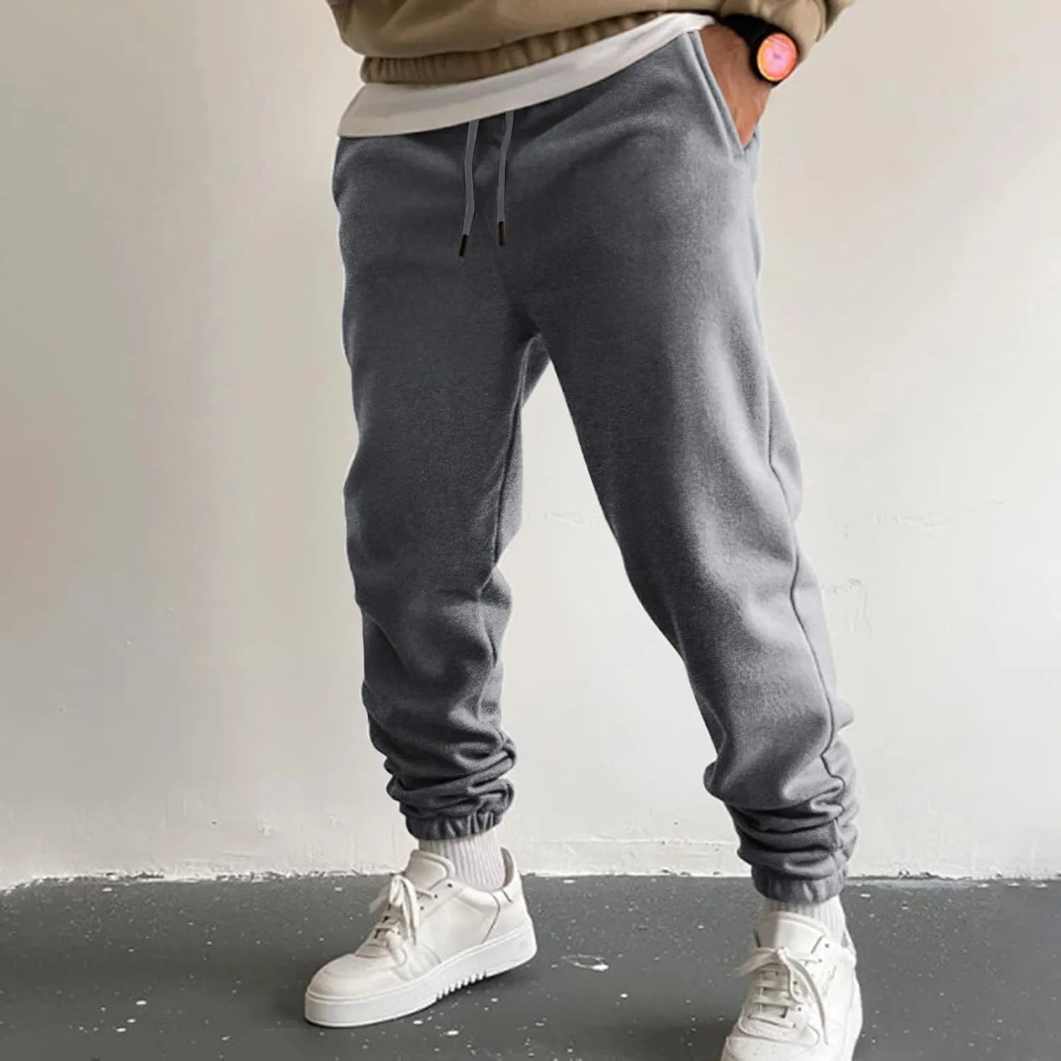Cargo Pants for Men Big and Tall Pants Elastic Waist Sweatpants for Men Casual Long Trousers Light Jogger Pants Men's
