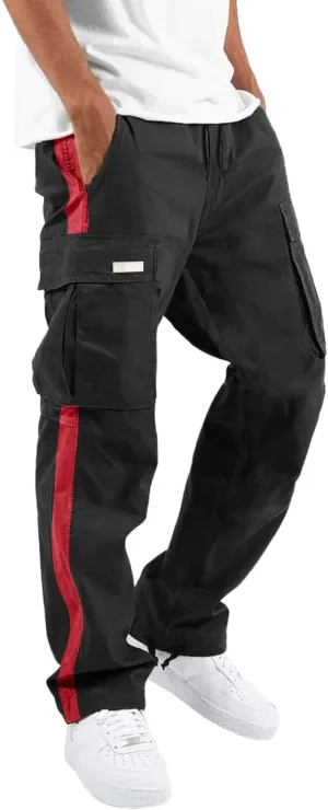 Cargo Pants for Men Big and Tall Sweats Casual Trousers Heavyweight Fleece Sweatpants with Pockets Men's Heavyweight