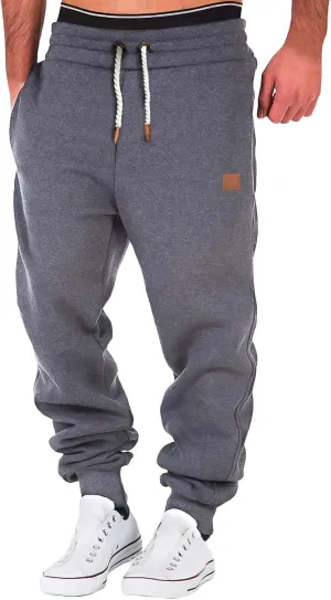 Cargo Pants for Men Big and Tall with Pockets Mens Cargo Sweatpants Heavyweight Fleece Jogger Pants Drawstring Sports