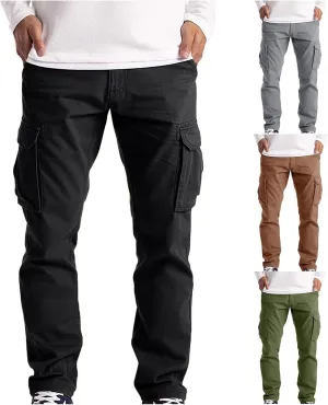 Cargo Pants for Men Relaxed Fit Mens Cargo Pants Tapered Gym Running Workout Pants Letter Print Fleece Casual Joggers