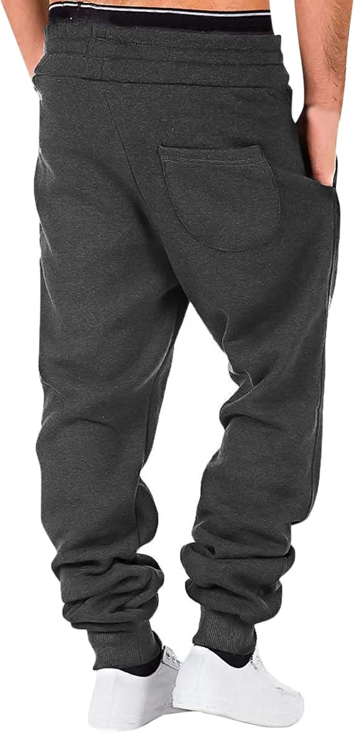 Cargo Pants for Men Relaxed Fit Pants Sweatpants for Men with Pockets Mens Heavyweight Sweatpants Fleece Lined Cargo