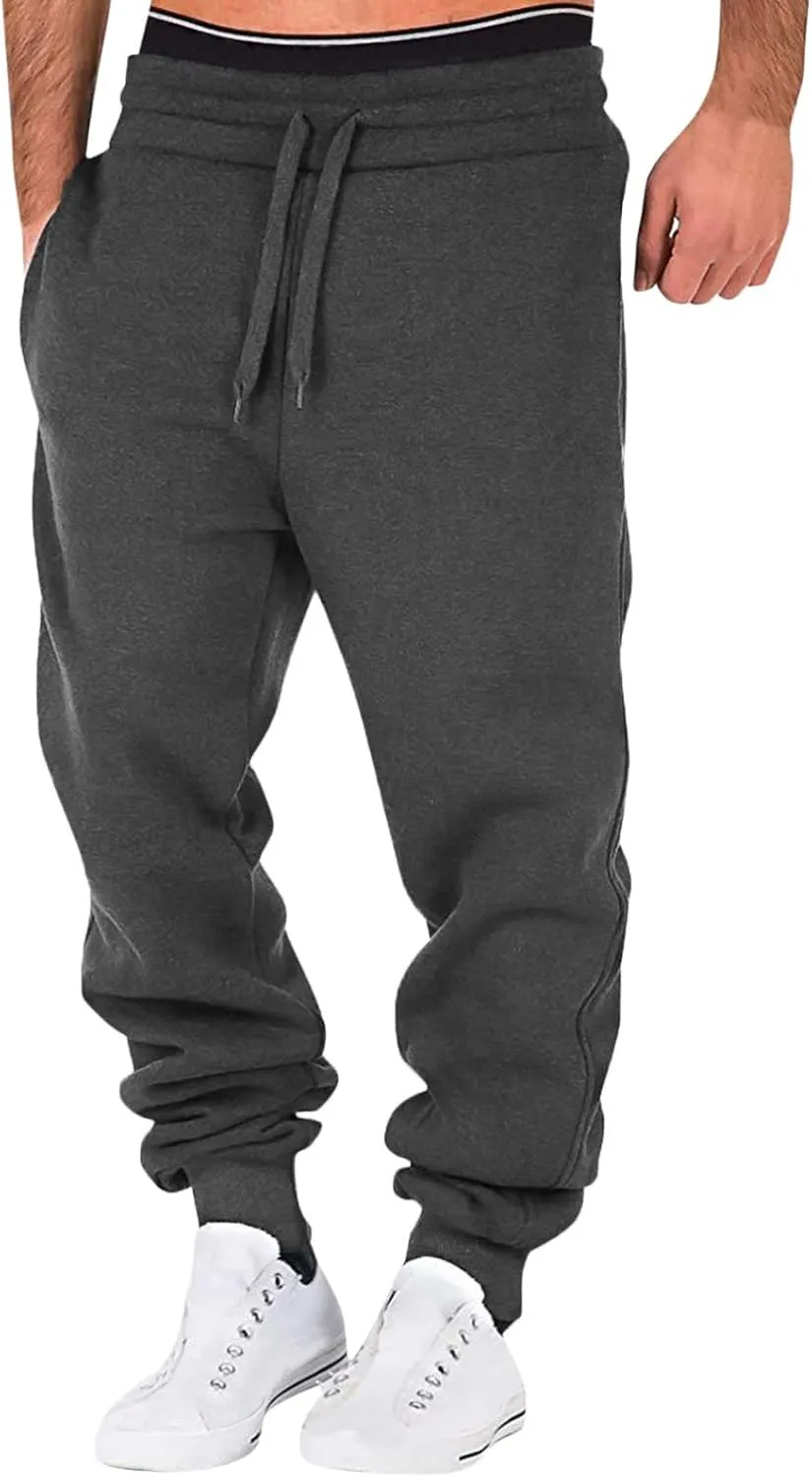 Cargo Pants for Men Relaxed Fit Pants Sweatpants for Men with Pockets Mens Heavyweight Sweatpants Fleece Lined Cargo