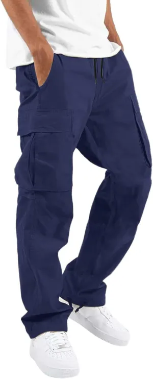 Cargo Pants for Men Relaxed Fit Straight Fit Pant Skinny Stretch Mens Multi-Pockets Men Cargo Pants Straight Fitness